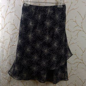 R & K Originals SZ 12 Skirt|Black & Cream Flowing